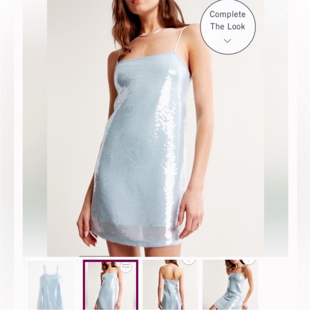 Abercrombie & Fitch Light Blue Sequin Mini Dress
